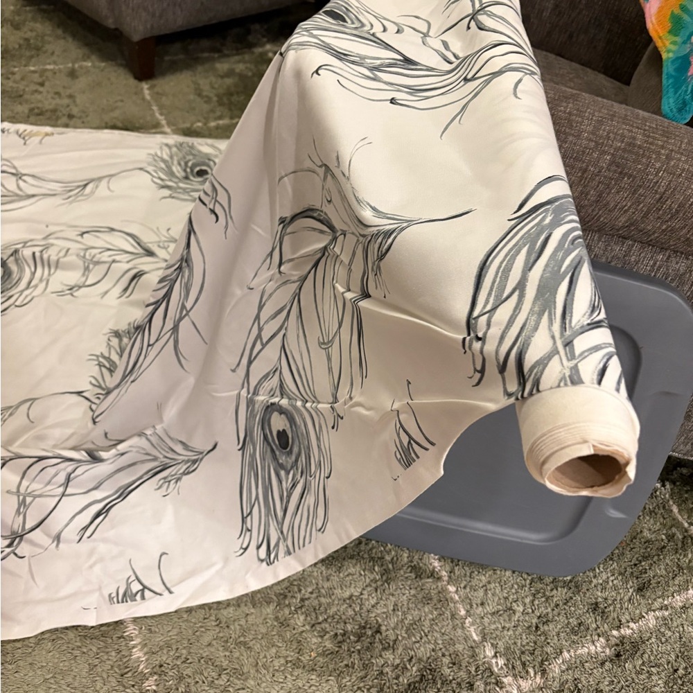 Peacock Feather Print Fabric Roll